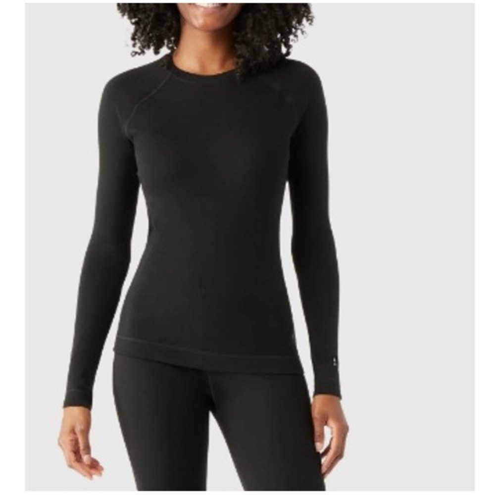 Smartwool Women's Black Classic Merino Base Layer Crew Thermal Top Size XL NWT